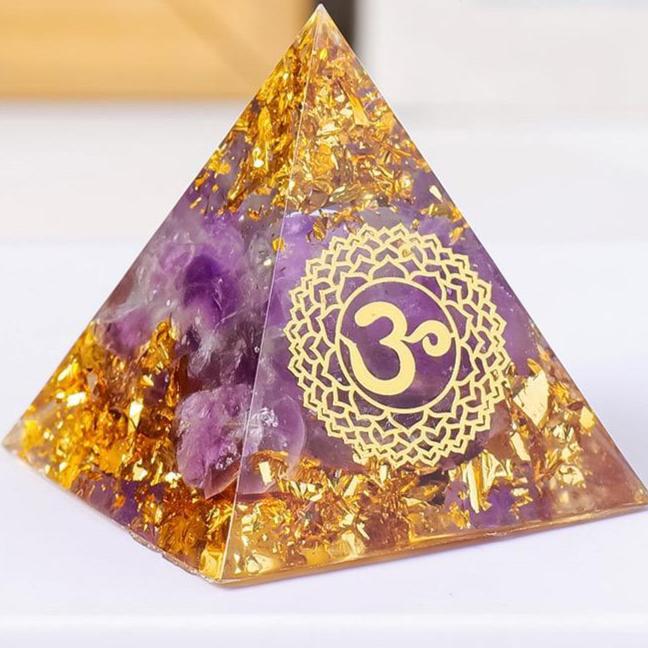 Amethyst Healing Orgonite Pyramid – Transform Your Energy, Elevate Your Space