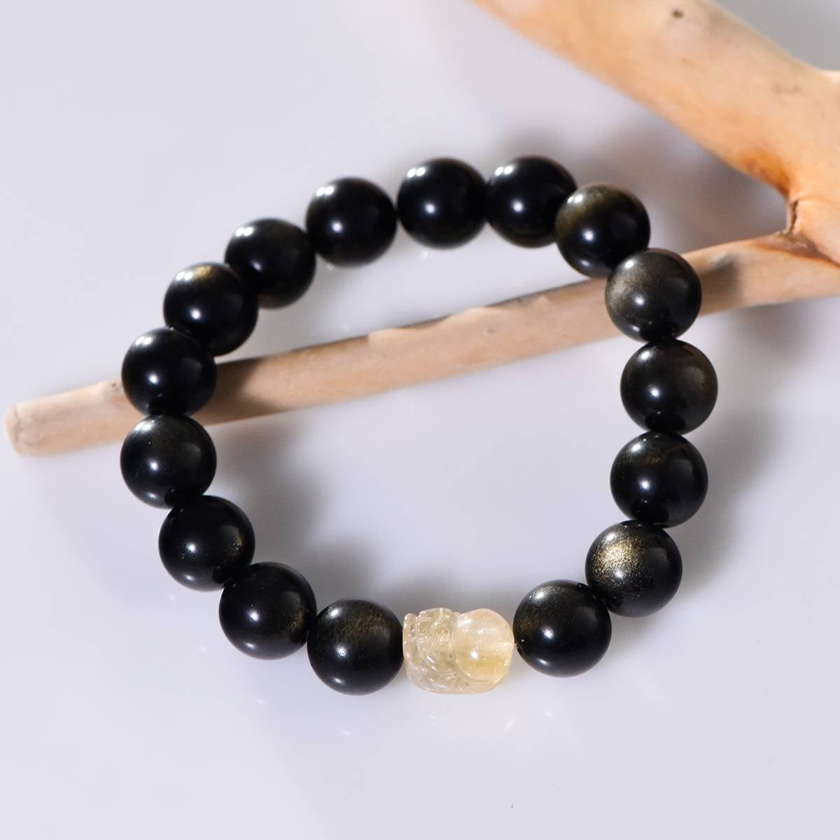 Feng Shui Obsidian Bracelet – Protective Gold Obsidian Energy for Balance