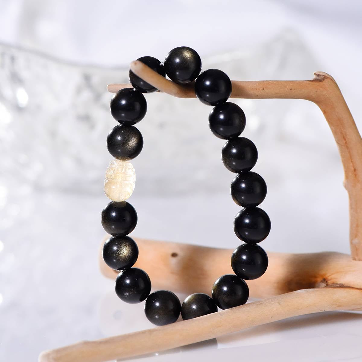 Feng Shui Obsidian Bracelet – Protective Gold Obsidian Energy for Balance