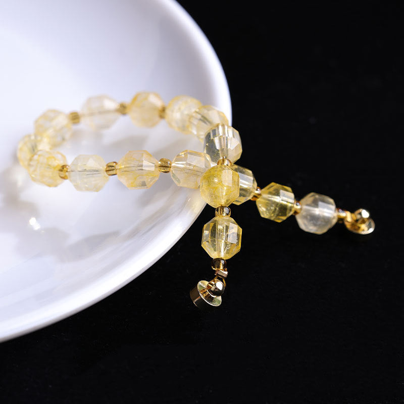 Citrine Bead Magnetic Clasp Bracelet Women's – Embrace Positivity and Abundance