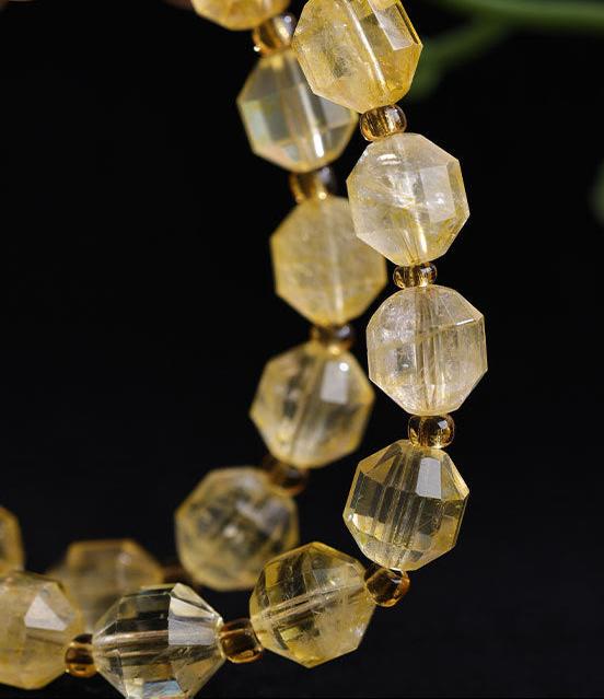 Citrine Bead Magnetic Clasp Bracelet