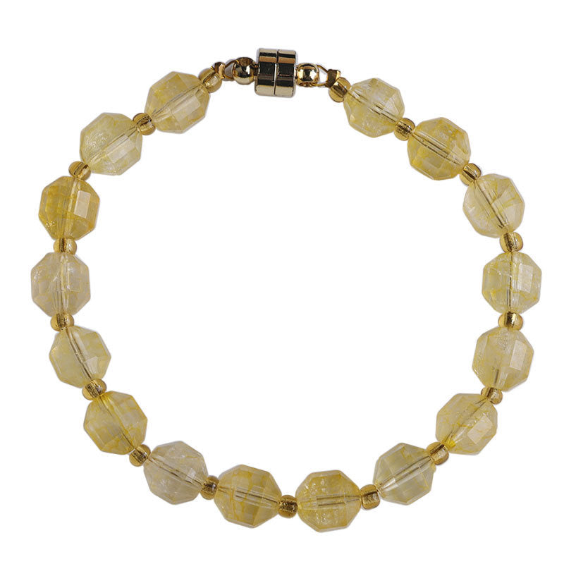 Citrine Bead Magnetic Clasp Bracelet Women's – Embrace Positivity and Abundance