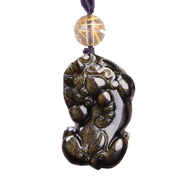 Feng Shui Obsidian Pi Xiu Pendant