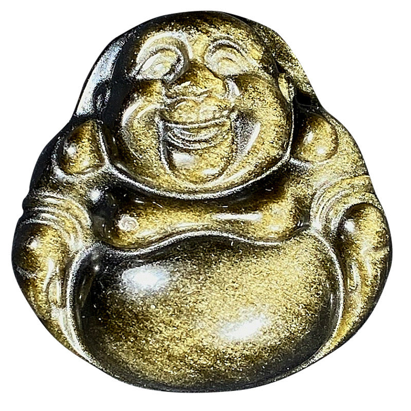 Gold Obsidian Buddha Necklace