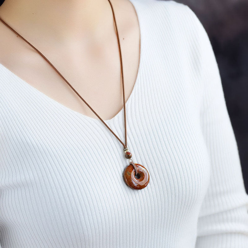 luck red agate pendant