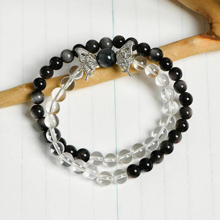 clear quartz bead bracelet