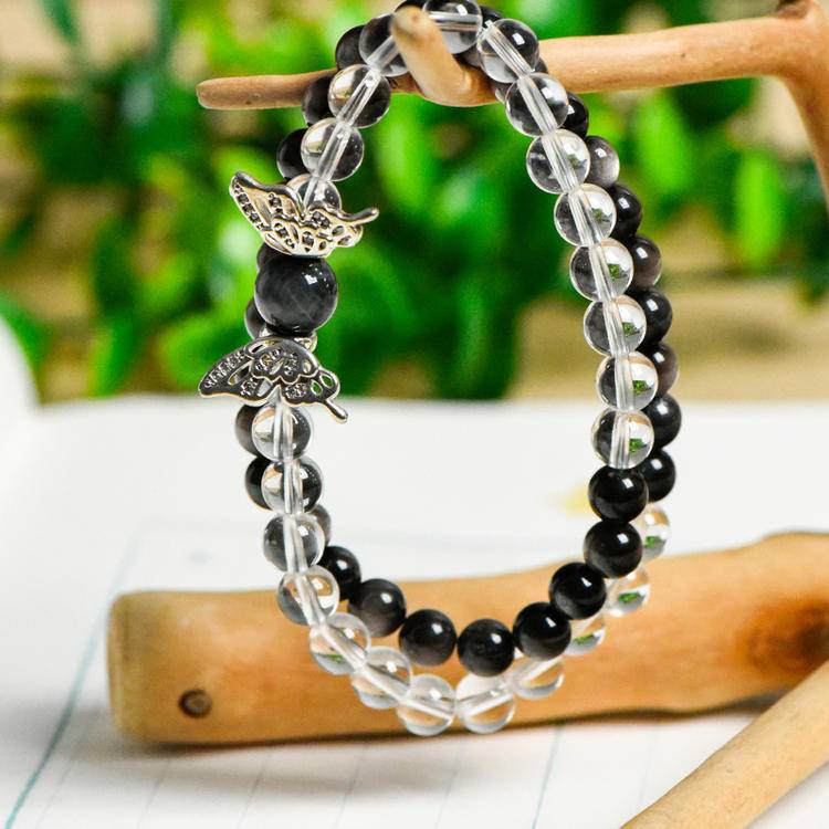 silver obsidian bracelet