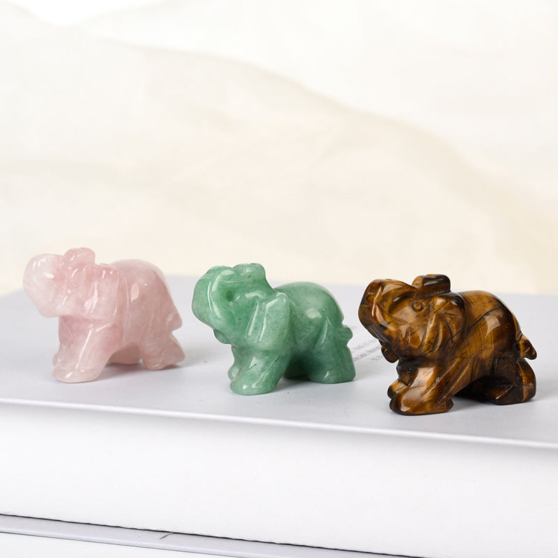 Crystal Elephant: Powerful Tiger's Eye Stone for Strength and Protection