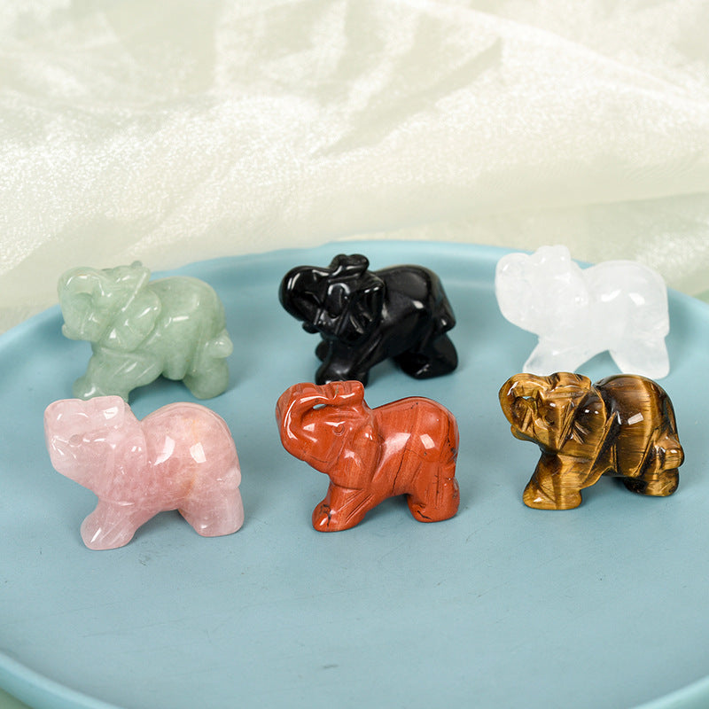 Crystal Elephant: Powerful Tiger's Eye Stone for Strength and Protection