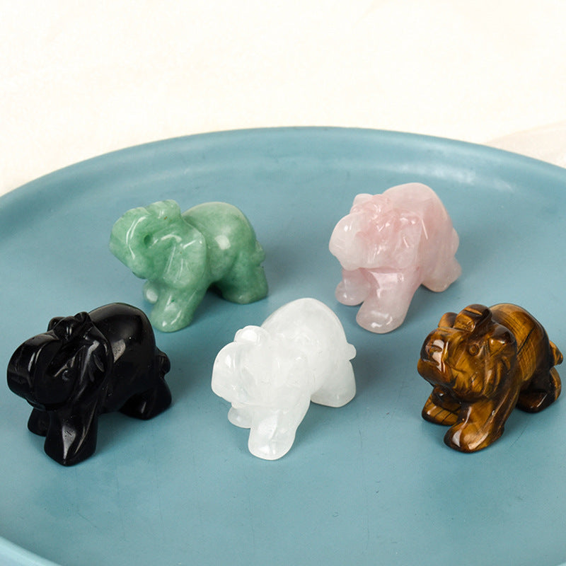 Crystal Elephant: Powerful Tiger's Eye Stone for Strength and Protection