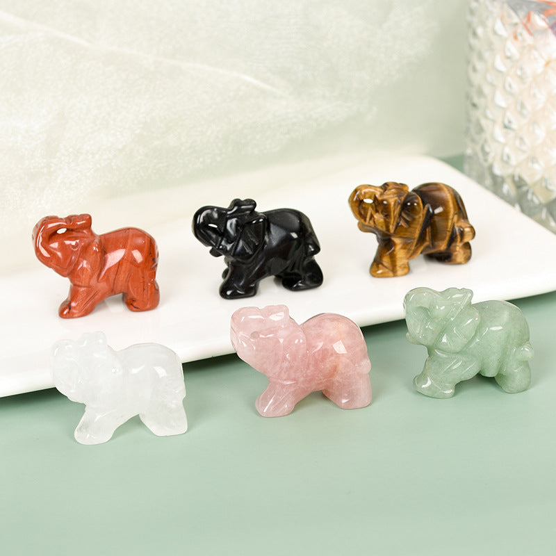 Crystal Elephant: Powerful Tiger's Eye Stone for Strength and Protection