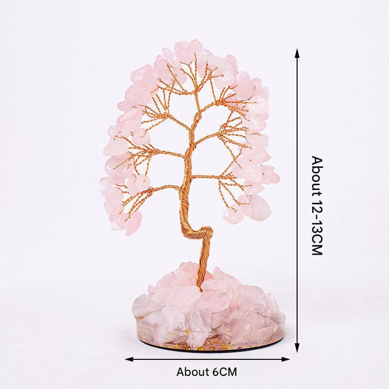 Rose Quartz Crystal Tree of Life for Love and Emotional Healing