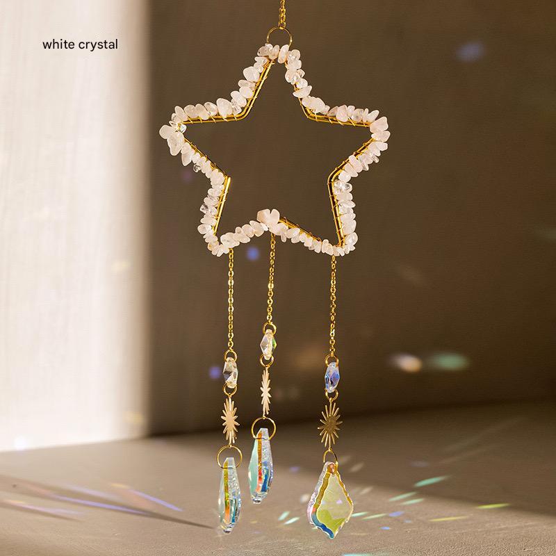 healing white crystal wind chimes