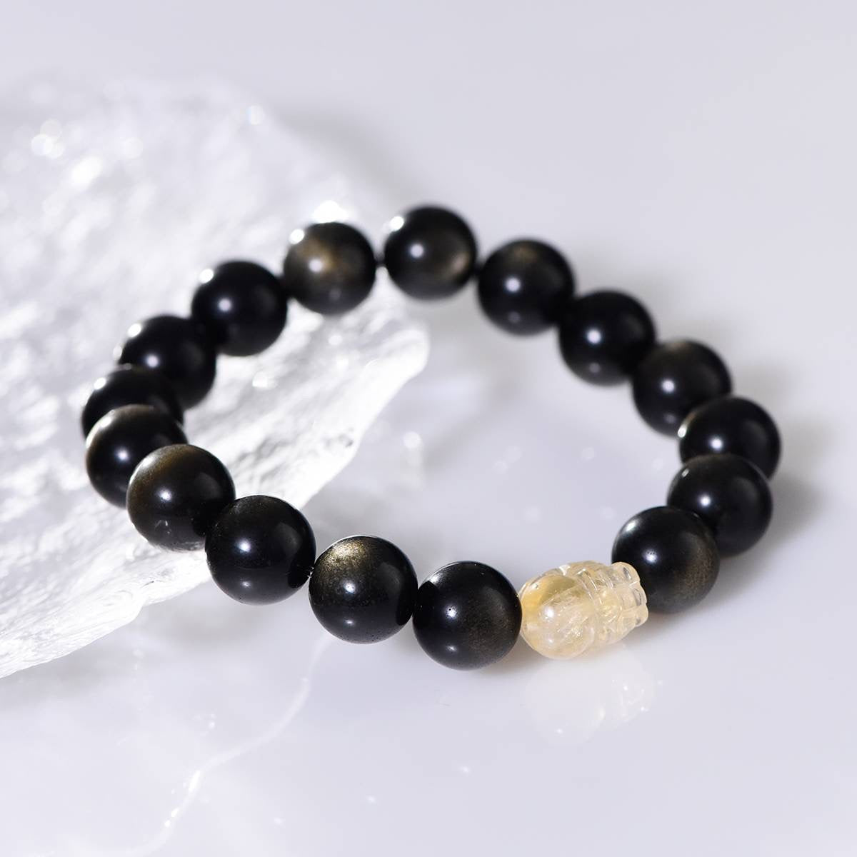 Feng Shui Obsidian Bracelet – Protective Gold Obsidian Energy for Balance