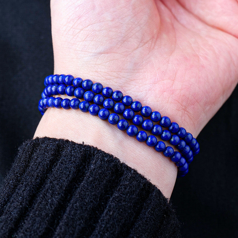 Lapis Bracelet :Elegant Multi-Loop Lapis Lazuli