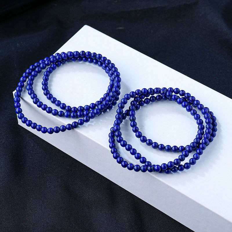 Blue Lapis Bracelet :Elegant Multi-Loop Lapis Lazuli