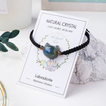 Faceless Cat Labradorite Stone Bracelet – Unveil Balance and Protection with a Magical Crystal