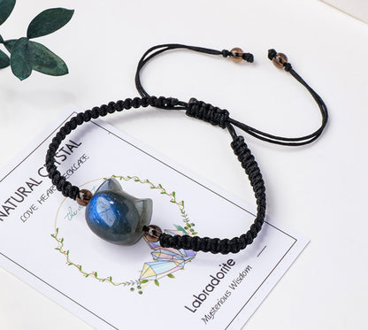 Faceless Cat Labradorite Stone Bracelet – Unveil Balance and Protection with a Magical Crystal