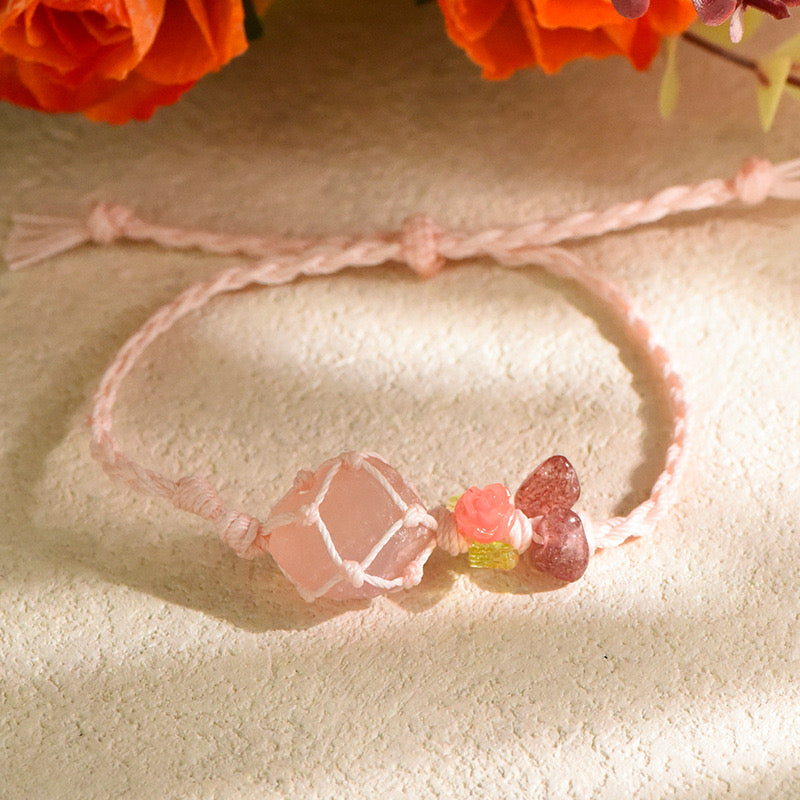 Rose Quartz Macrame Bracelet 