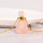 Rose Quartz Perfume Bottle Necklace – Wearable Aromatherapy for Love and Serenity