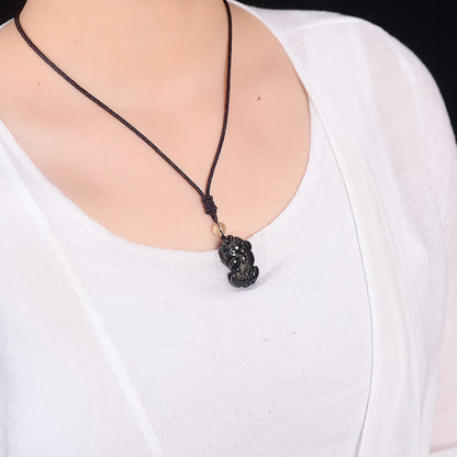 Obsidian Pi Xiu Pendant