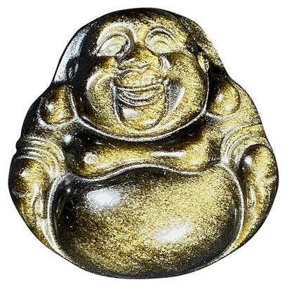 Gold Obsidian Buddha Necklace