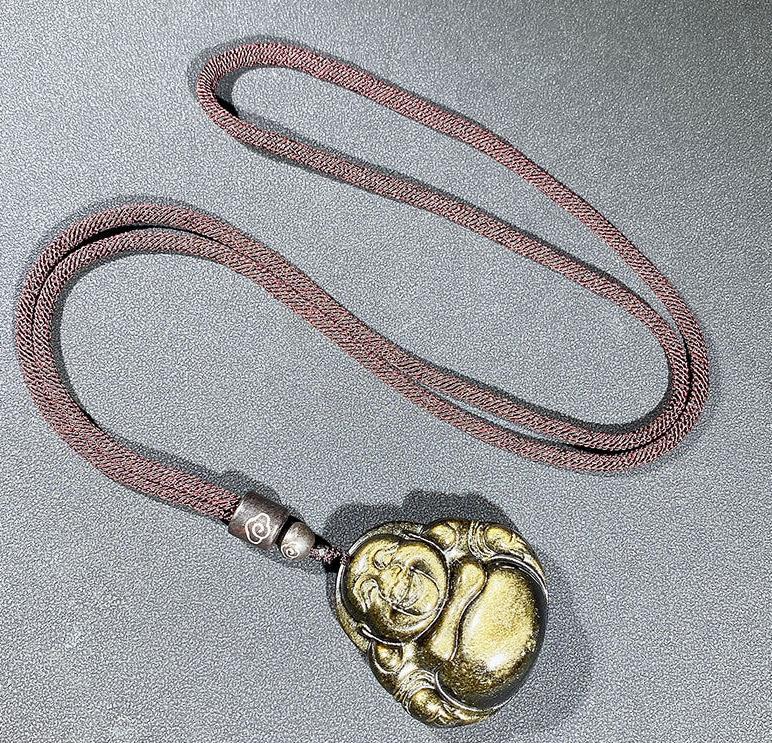 Obsidian Buddha Necklace 