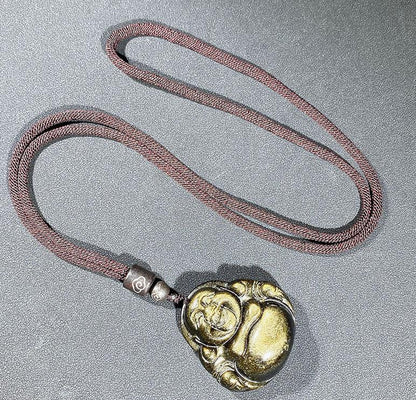 Obsidian Buddha Necklace 