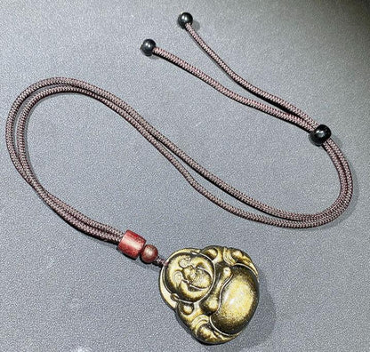 Gold Obsidian Necklace 