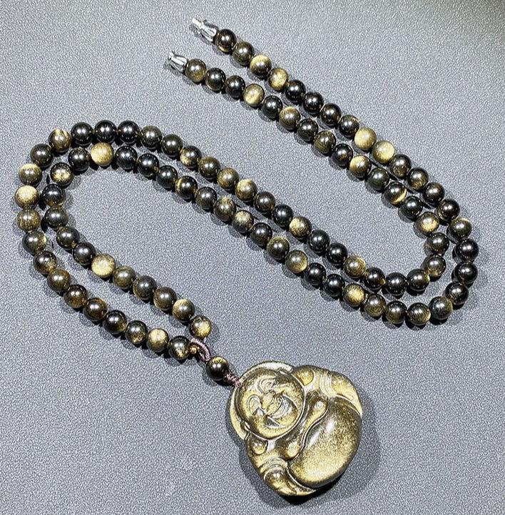 obsidian Buddha pendant