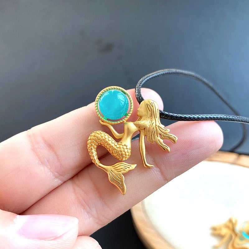 Mermaid Amazonite  stone Necklace