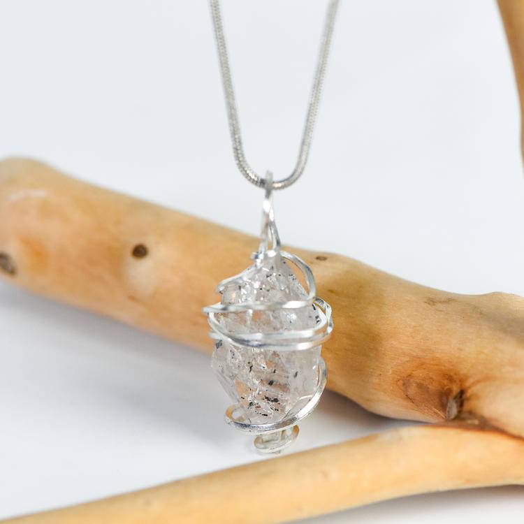 wrapped crystal necklace