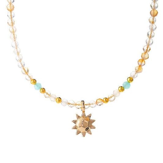 citrine sun necklace