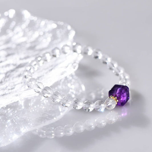 Amethyst and Clear Quartz Bracelet