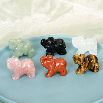 Crystal Elephant: Powerful Tiger's Eye Stone for Strength and Protection