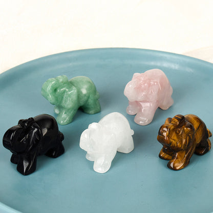 Crystal Elephant: Powerful Tiger's Eye Stone for Strength and Protection