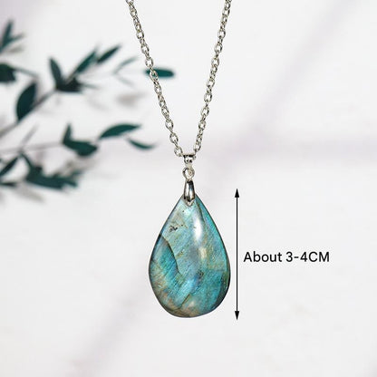 Teardrop Labradorite Pendant Necklace