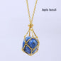 Wire Wrapped Natural Lapis Lazuli Pendant Necklace: Unlock Serenity and Wisdom